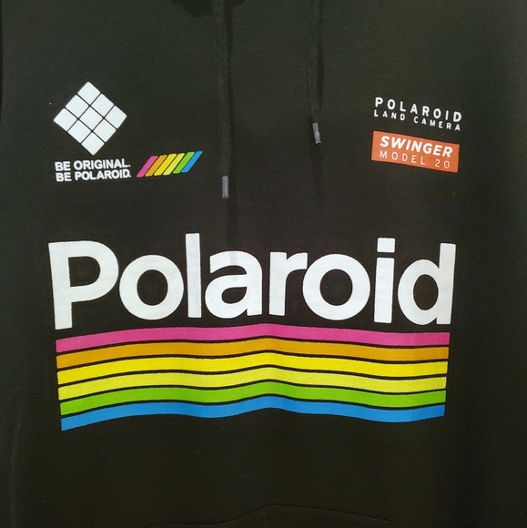 LAST CHANCE Polaroid | Black Hoodie w pocket - Picture 2 of 5